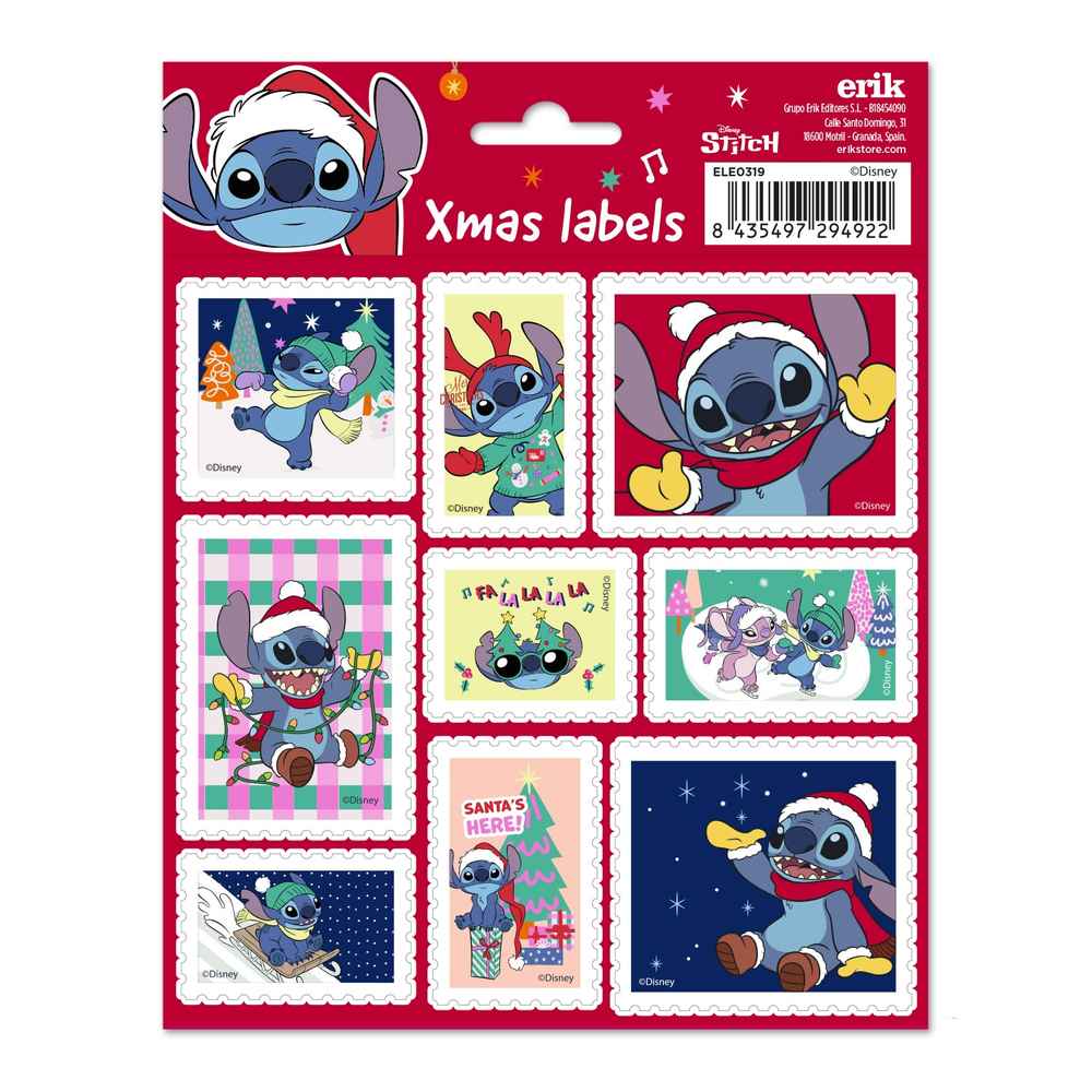 Grupo Erik Disney Lilo & Stitch - Christmas SelfAdhesive Labels Étiquettes adhésives - Multicolore